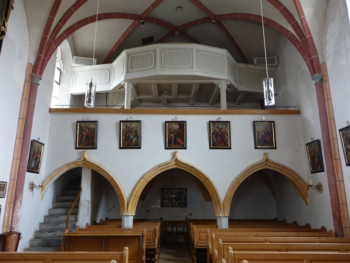 Prienbach, Orgelempore in der kath. St. Stephan Kirche (20.10.2018)