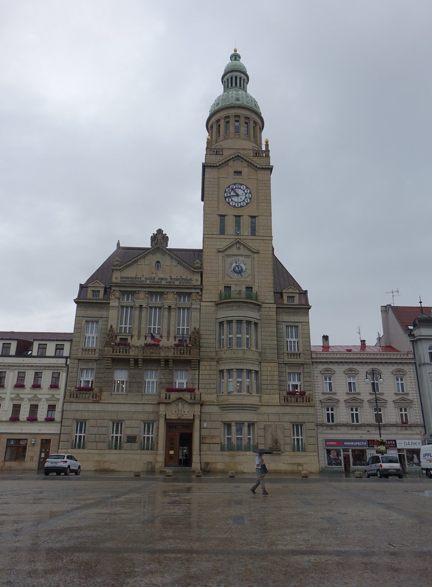Prostejov / Prossnitz, neues Rathaus im Masaryka Namesti, erbaut von 1911 bis 1914 (03.08.2020)
