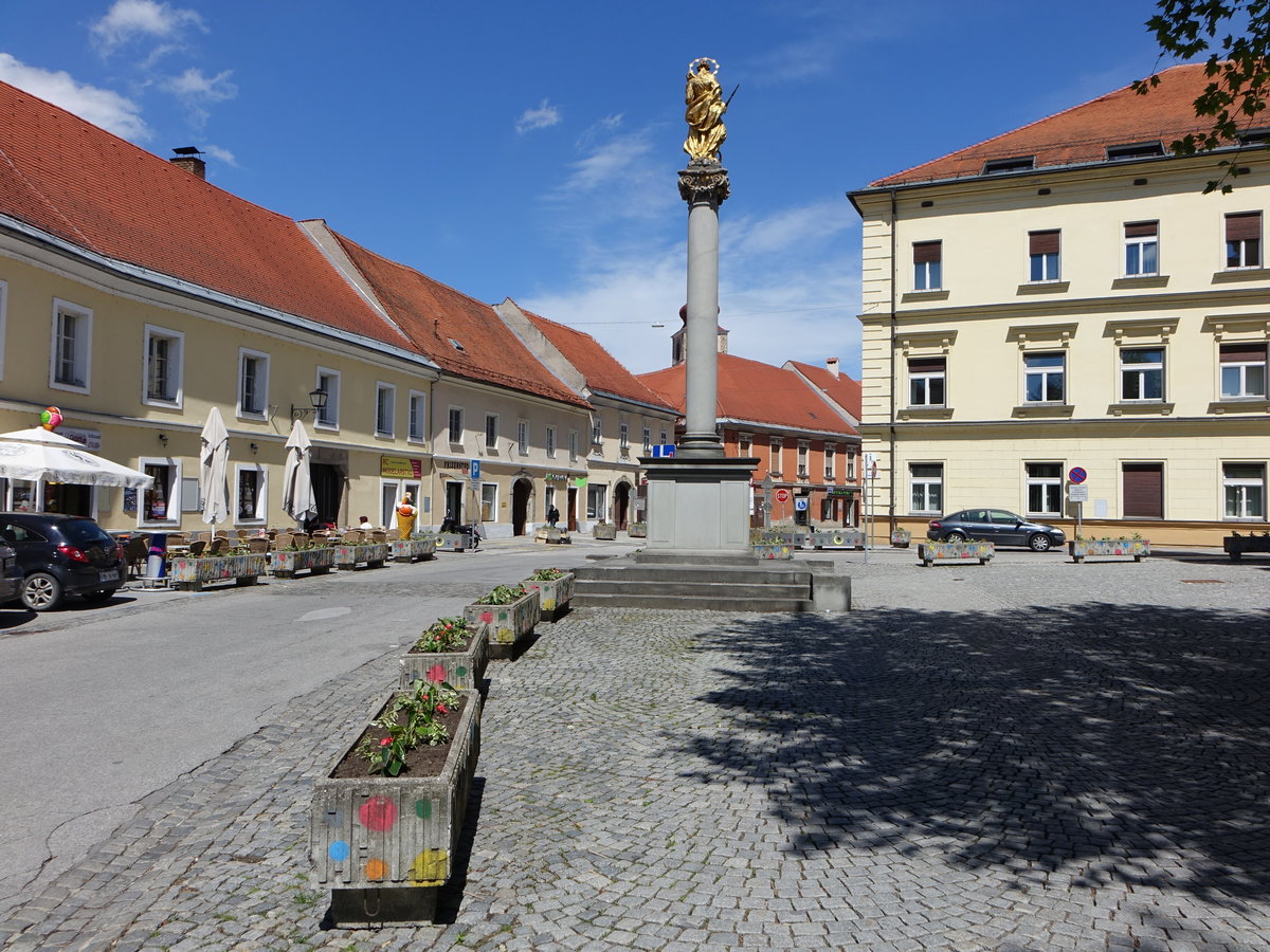 Ptuj, Mariensule am Minoritski Platz in der Altstadt (04.05.2017)