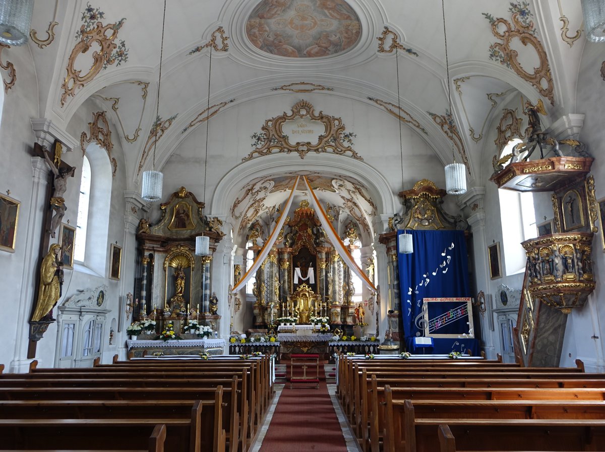 Pullenreuth, barocke Altre und Kanzel in der Pfarrkirche St. Martin (22.04.2018)