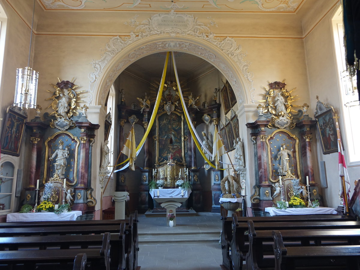 Pusselsheim, Innenraum der kath. Pfarrkirche St. Burkard (14.10.2018)