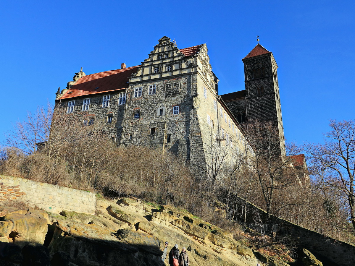 Quedlinburg, Schloss und Stiftskirche am 3. Dezmber 2016.