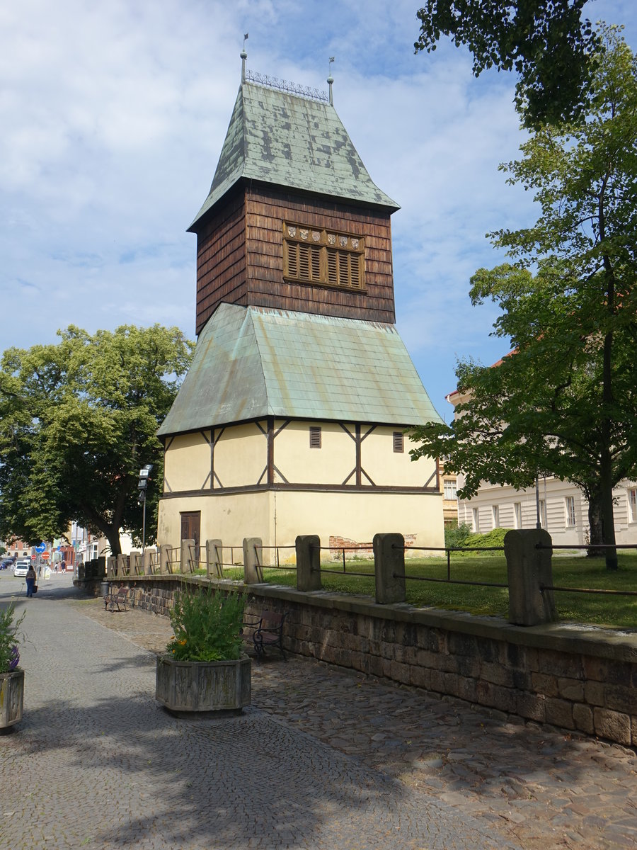 Rakovnik / Rakonitz, freistehender Glockenturm der St. Bartholomus Kirche von 1495 (27.06.2020)