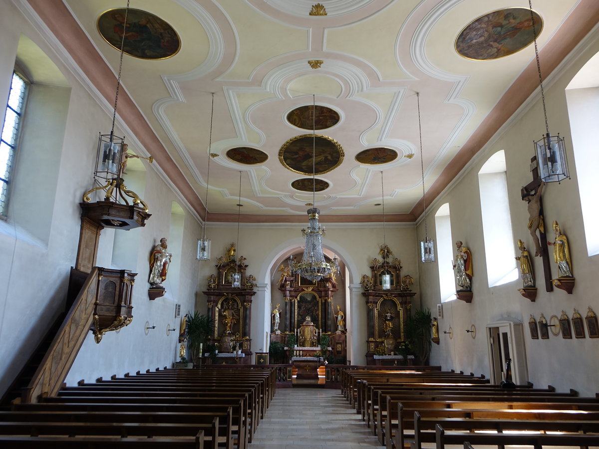 Rannungen, barocker Innenraum der St. Bonifatius Kirche (07.07.2018)