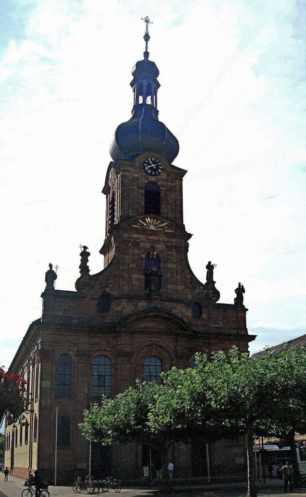 Rastatt, katholische Stadtkirche St.Alexander von 1764, Aug.2010