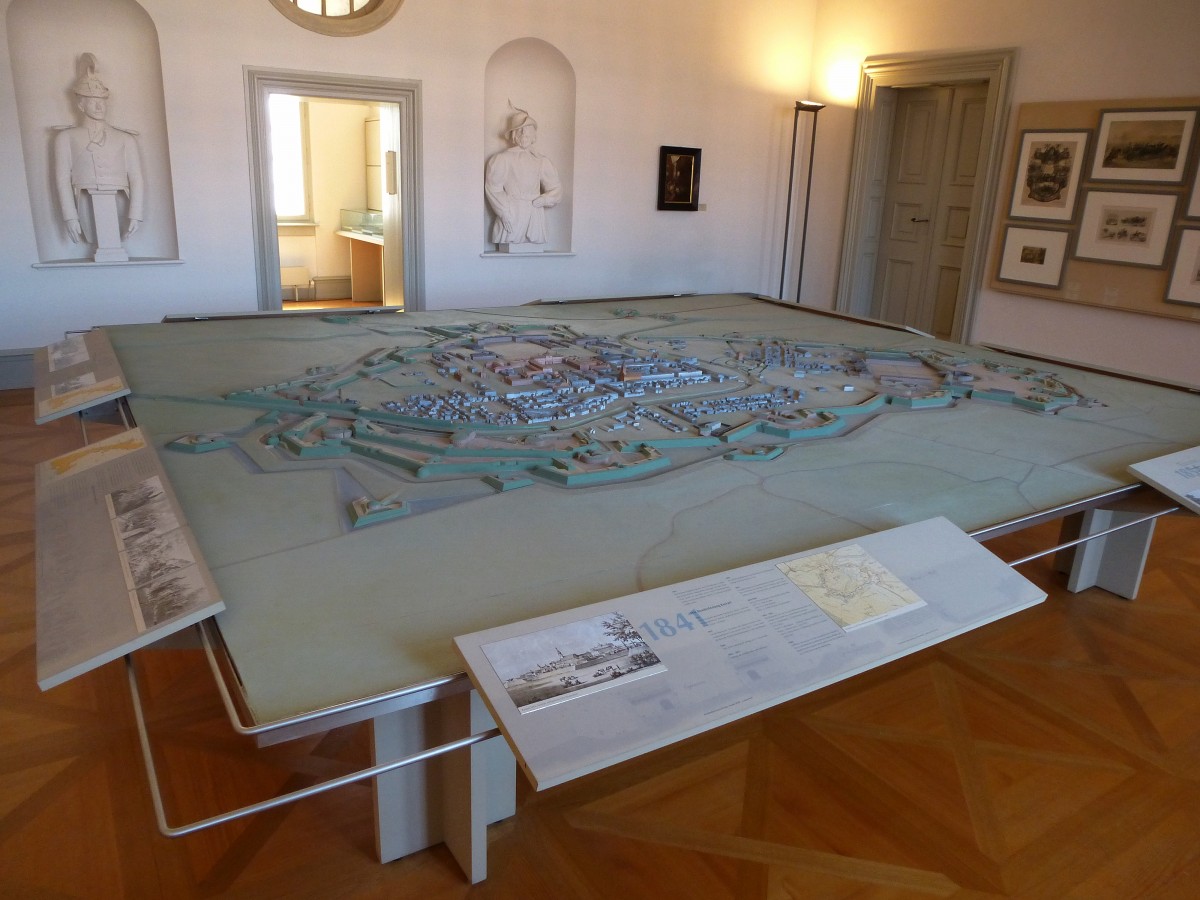 Rastatt, Modell der Festungsstadt im Wehrgeschichtlichen Museum, April 2015