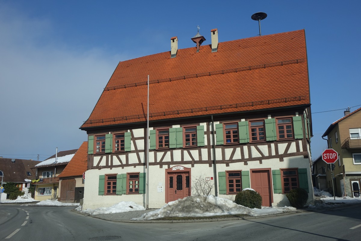 Rathaus in Genkingen, erbaut im 16. Jahrhundert (19.02.2015)