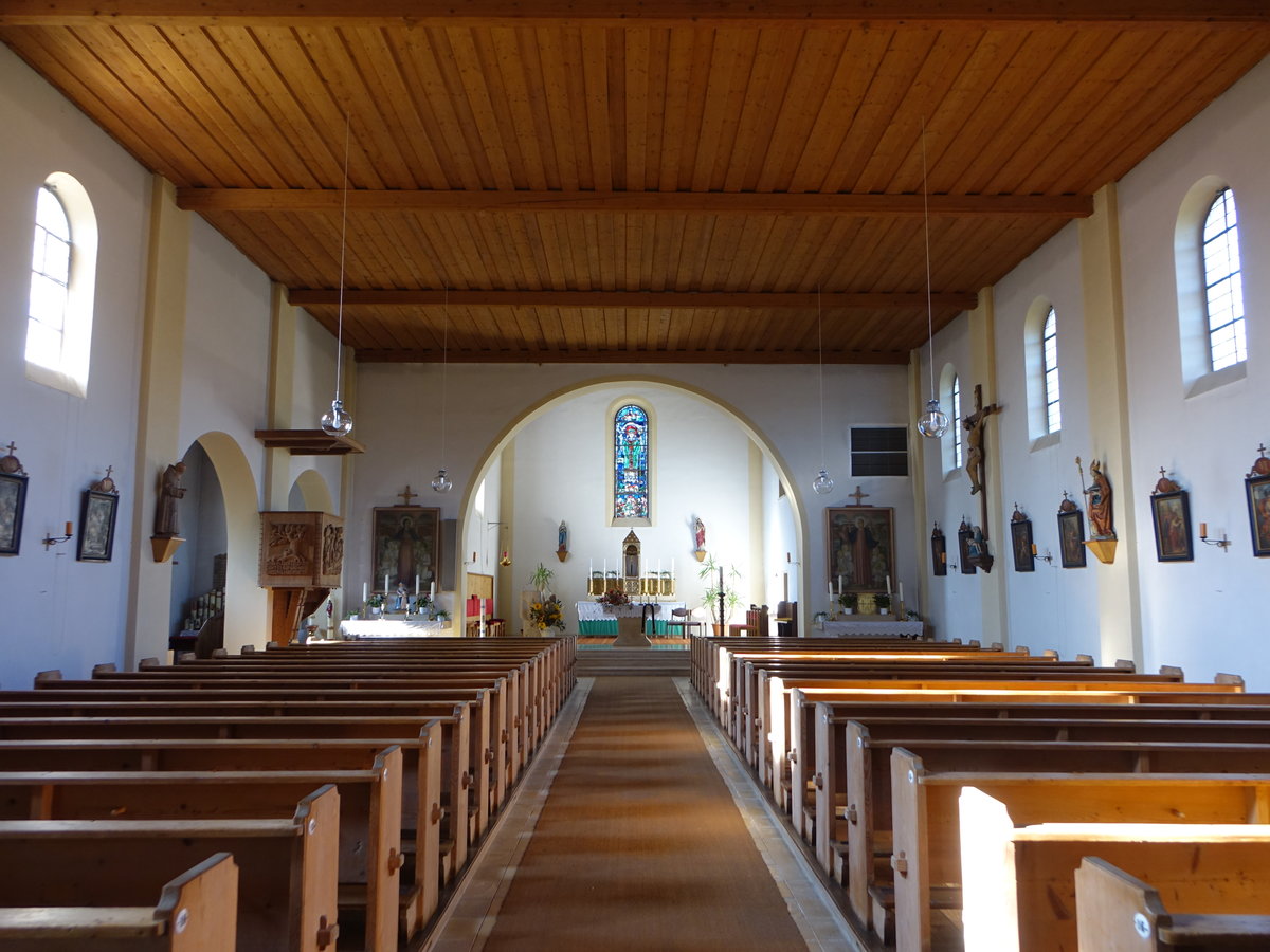 Rathsmannsdorf, Innenraum der kath. Pfarrkirche St. Ulrich (22.10.2018)