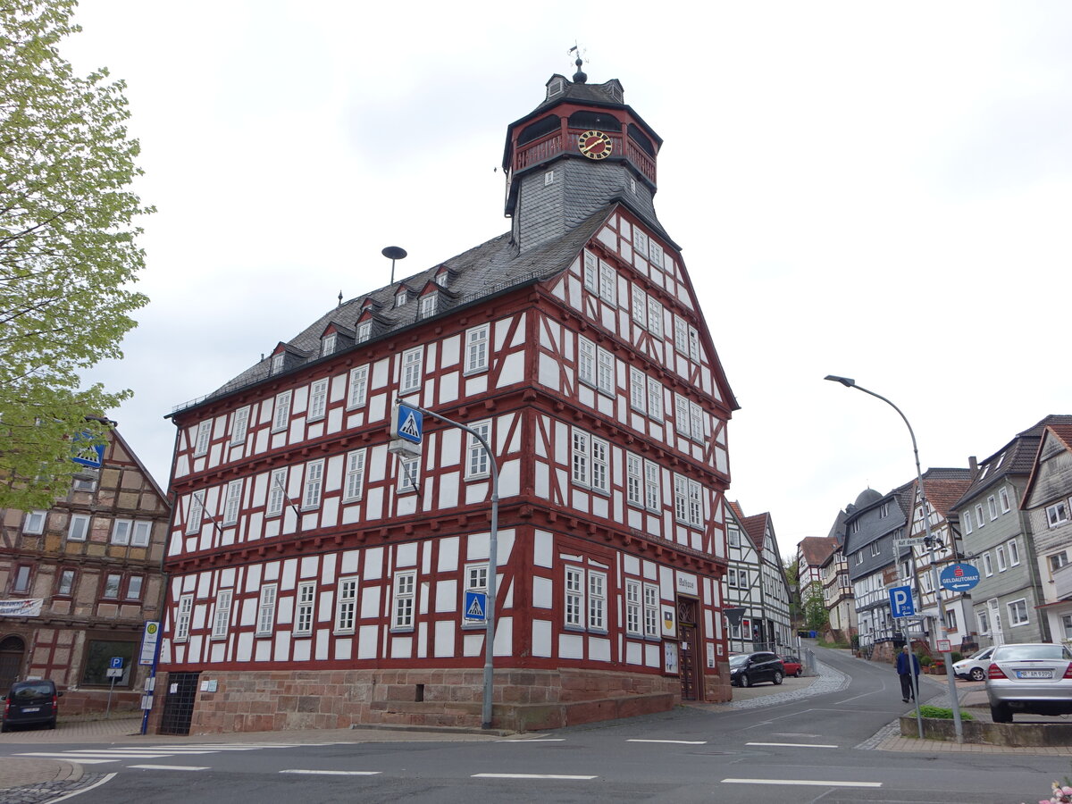 Rauschenberg, Fachwerkrathaus am Marktplatz (01.05.2022)