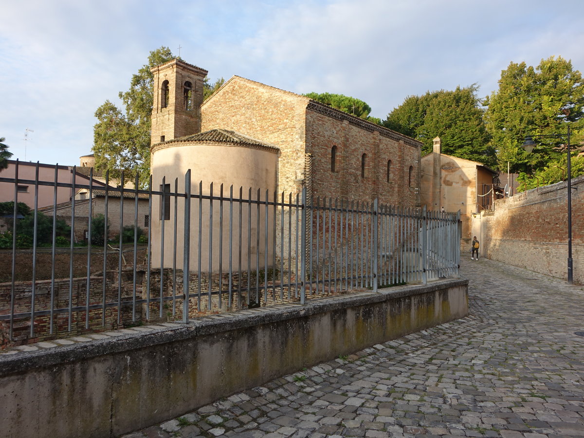 Ravenna, Santa Croce Kirche, erbaut von 417 bis 421, erneuert im 16. Jahrhundert (20.09.2019)