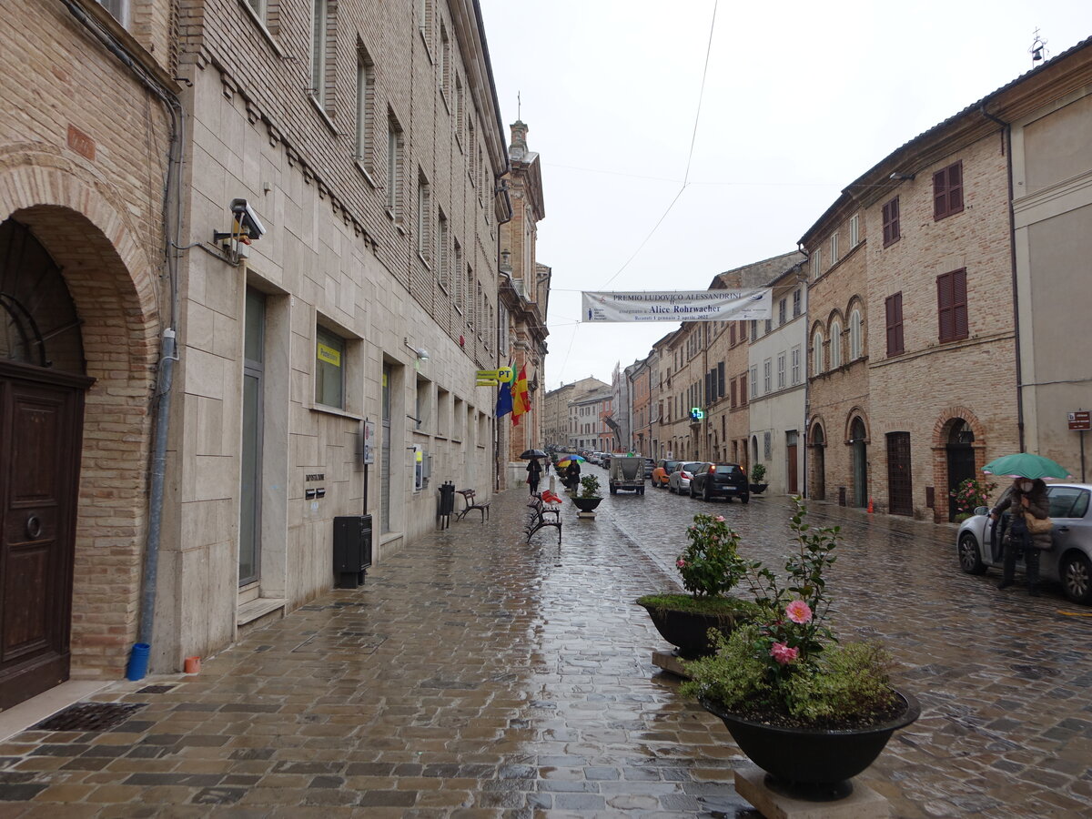 Recanati, historische Huser am Corso Persiani (31.03.2022)