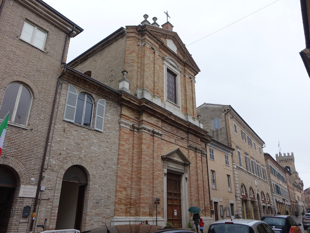 Recanati, Pfarrkirche St. Filippo Neri, erbaut im 17. Jahrhundert (31.03.2022)