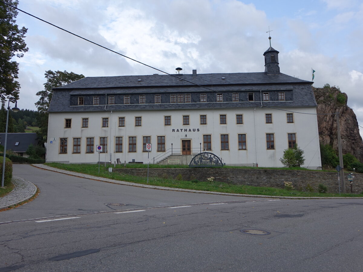 Rechenberg, Rathaus an der alten Schanze, ehem. Herrenhaus eines Ritterguts, erbaut 1586 (18.09.2023)