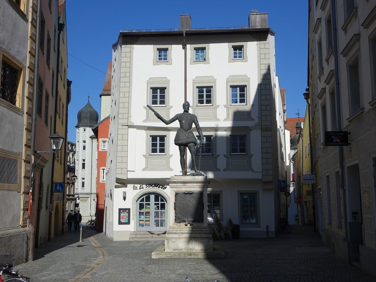 Regensburg, Denkmal fr Don Juan de Austria am Zieroldsplatz (28.02.2021)