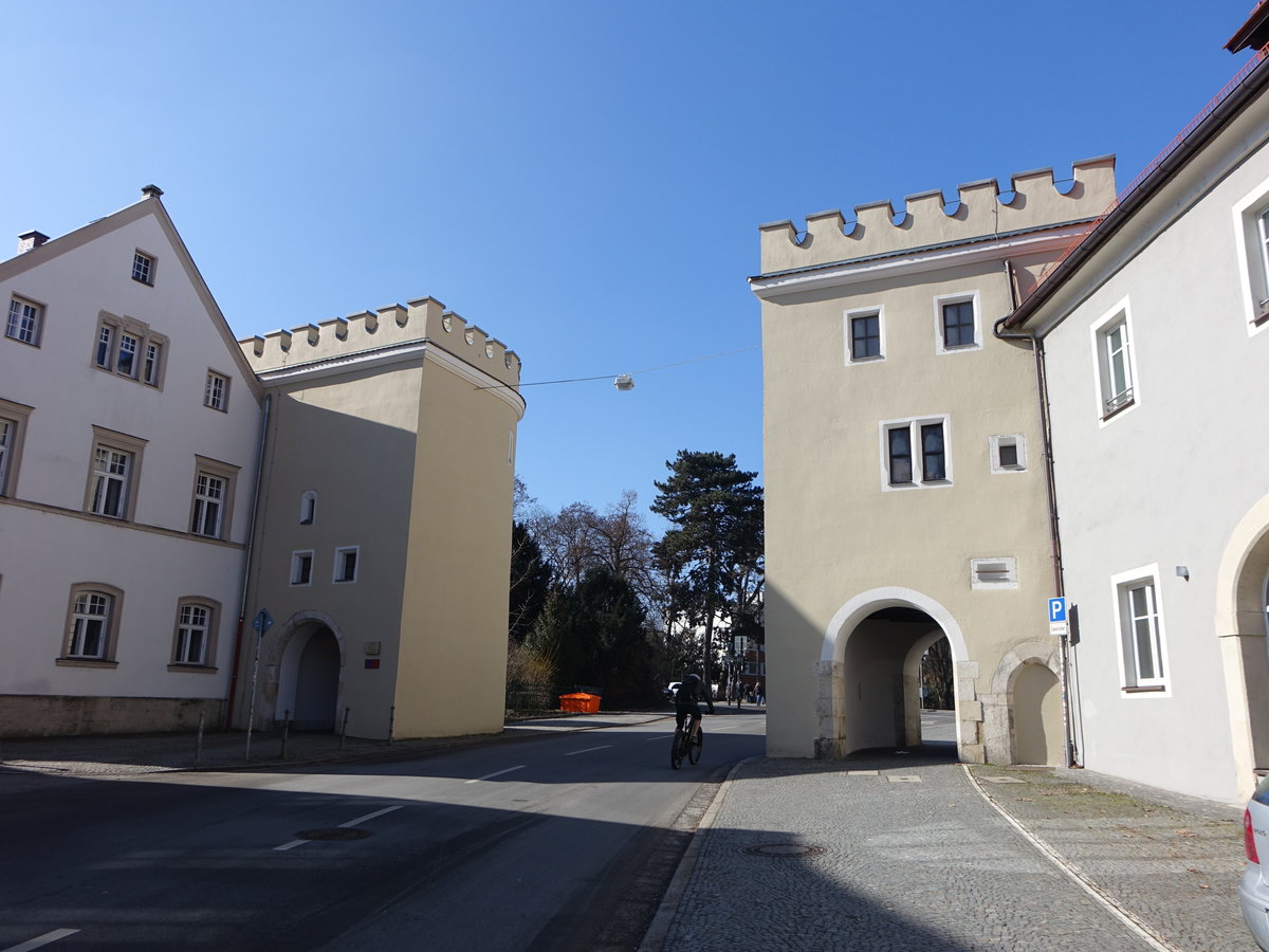 Regensburg, Jakobstor, erbaut im 14. Jahrhundert (28.02.2021)