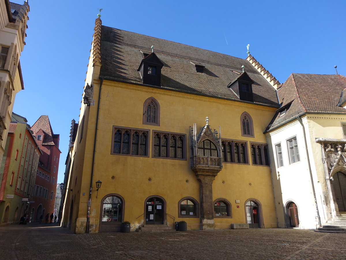 Regensburg, Reichssaalbau, erbaut im 14. Jahrhundert als stdtisches Tanzhaus, heute Reichstagsmuseum (28.02.2021)