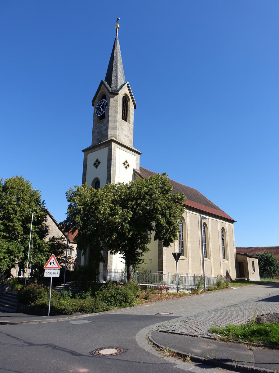 Reichenbach, kath. Filialkirche St. Michael, neugotischer Saalbau mit eingezogenem Chor und Turm mit Spitzhelm, erbaut 1860 (07.07.2018)