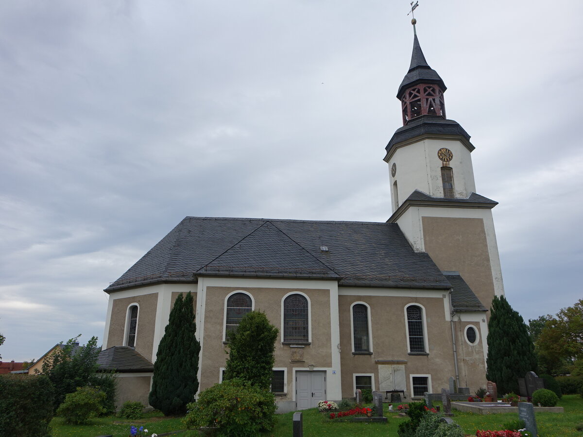 Reinsdorf, evangelische St. Jakobus Kirche, erbaut bis 1891 (12.08.2023)