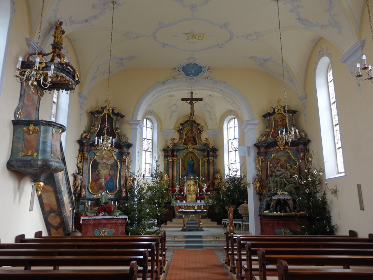 Reiselfingen, barocke Altre in der Pfarrkirche St. Fridolin (25.12.2018)