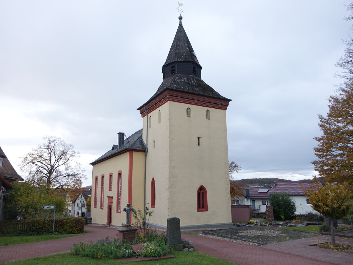 Reiskirchen, evangelische Kirche, Saalkirche von 1771 (31.10.2021)