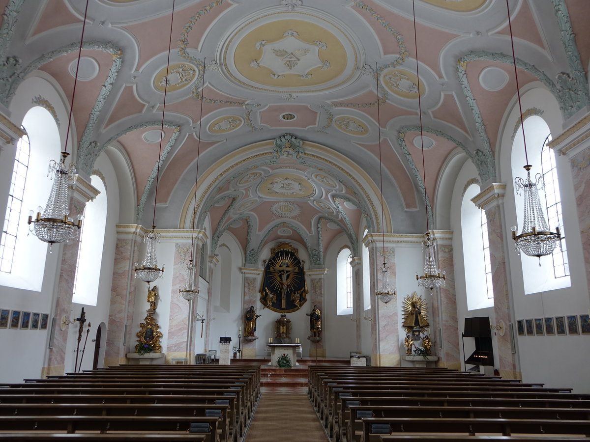 Reit im Winkl, neubarocker Innenraum der Pfarrkirche St. Pankratius (26.02.2017)