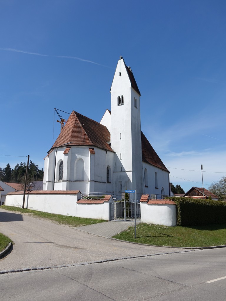 Rettenbach, St. Ottilia Kirche, sptgotische Saalkirche, erbaut 1494 (15.04.2015)