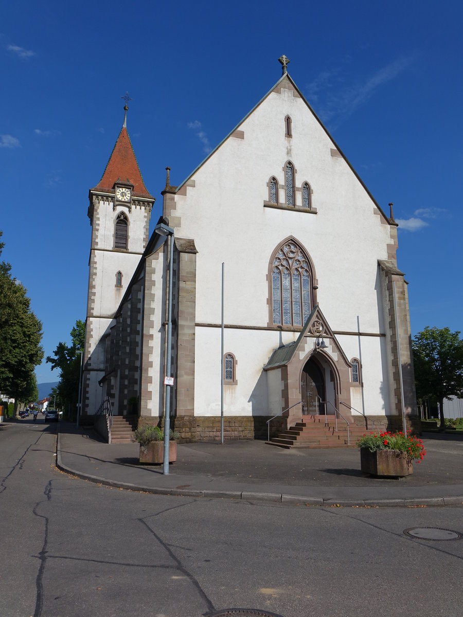 Reute, katholische Kirche St. Felix und Regula in Oberreute, erbaut von 1900 bis 1902 im neugotischen Stil von Max Meckel (14.08.2016)