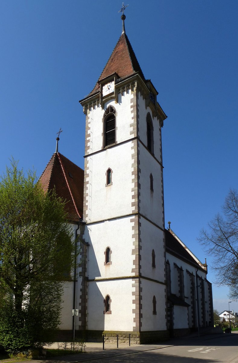 Reute, die Kirche St.Felix und Regula, April 2016