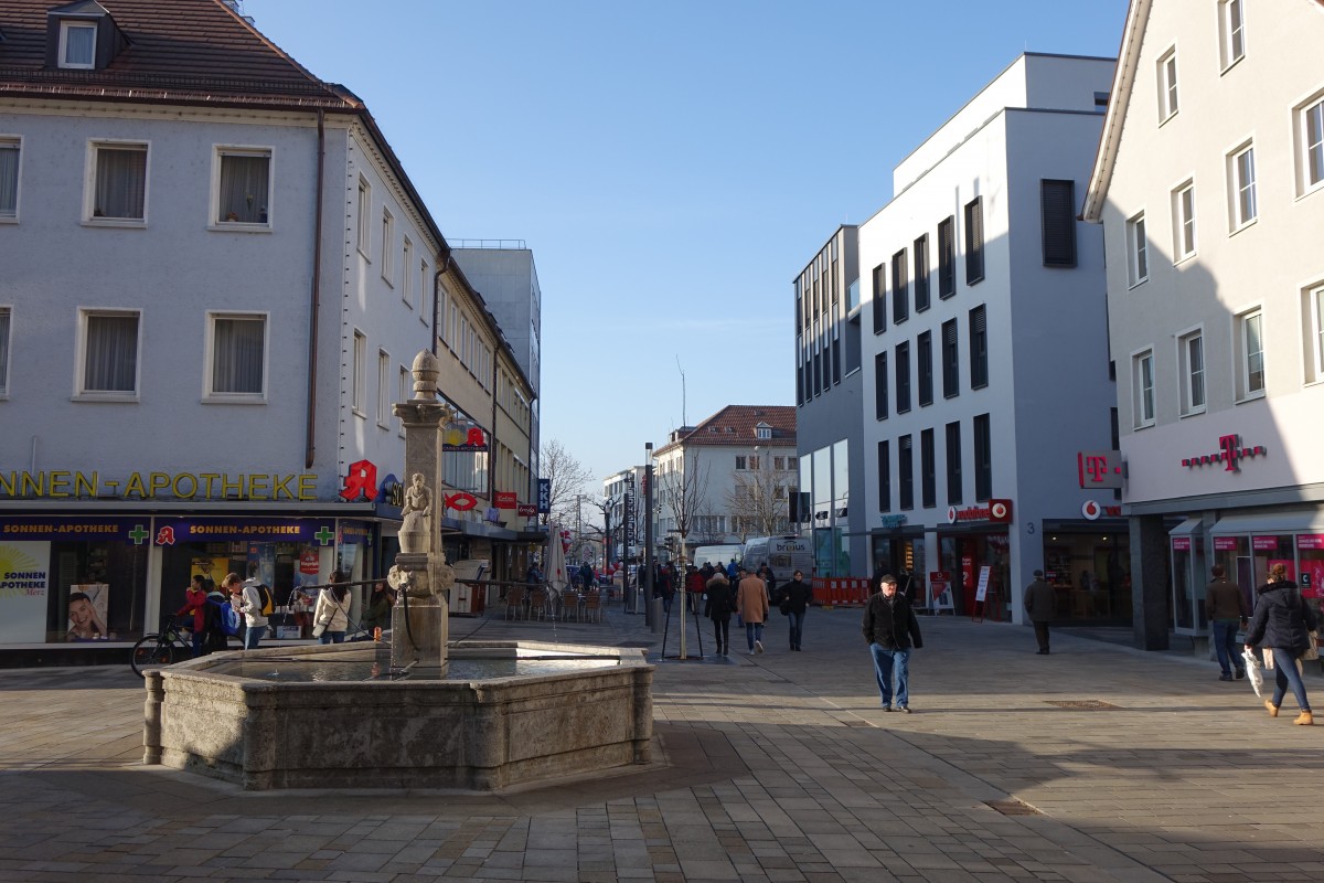 Reutlingen, Wilhelmstrae mit Frberbrunnen von Josef Zeitler (19.02.2015)