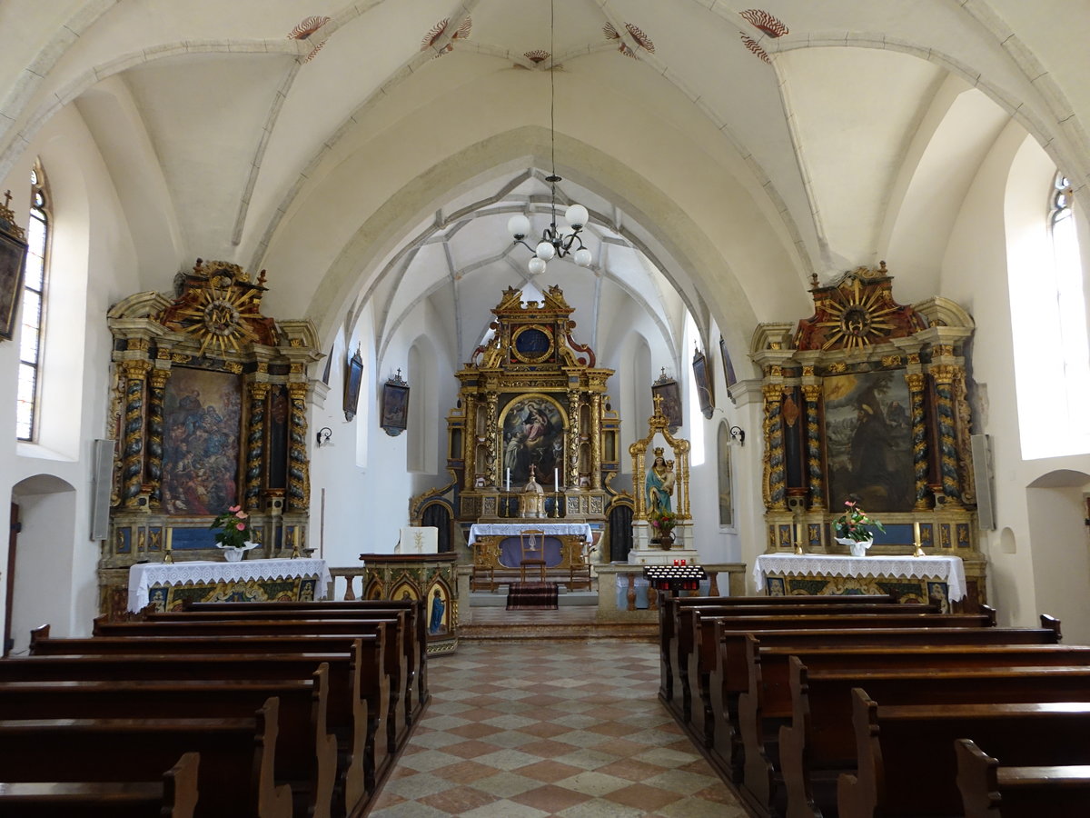 Revo, barocke Altre in der Kirche der Madonna del Carmine (15.09.2019)