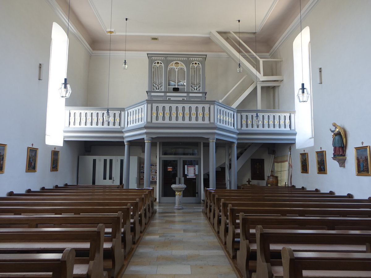 Reyersbach, Orgelempore in der kath. St. Mauritius Kirche (08.07.2018)