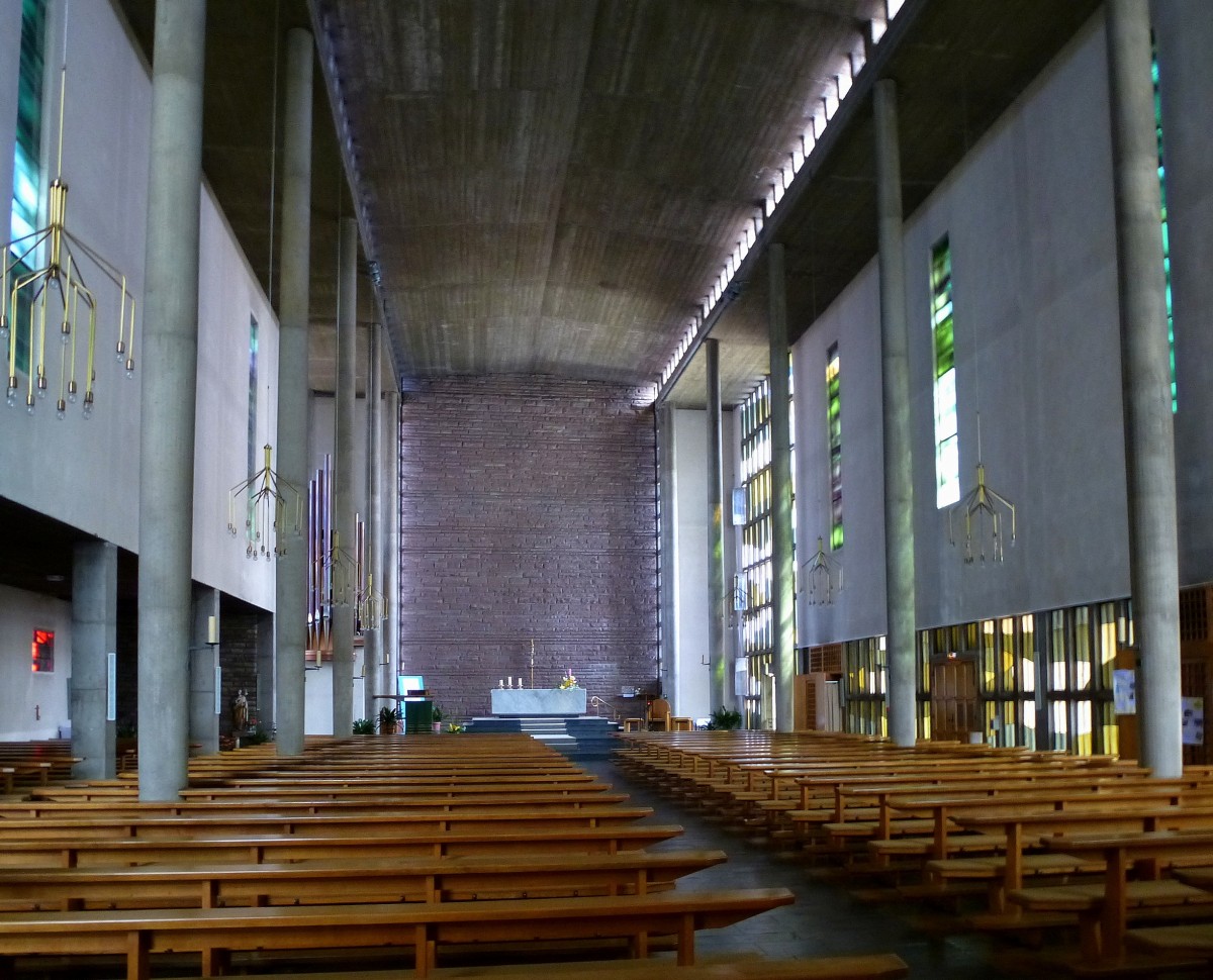 Rheinau(Rhinau)/Elsa, der Innenraum der Kirche St.Michel, Aug.2014