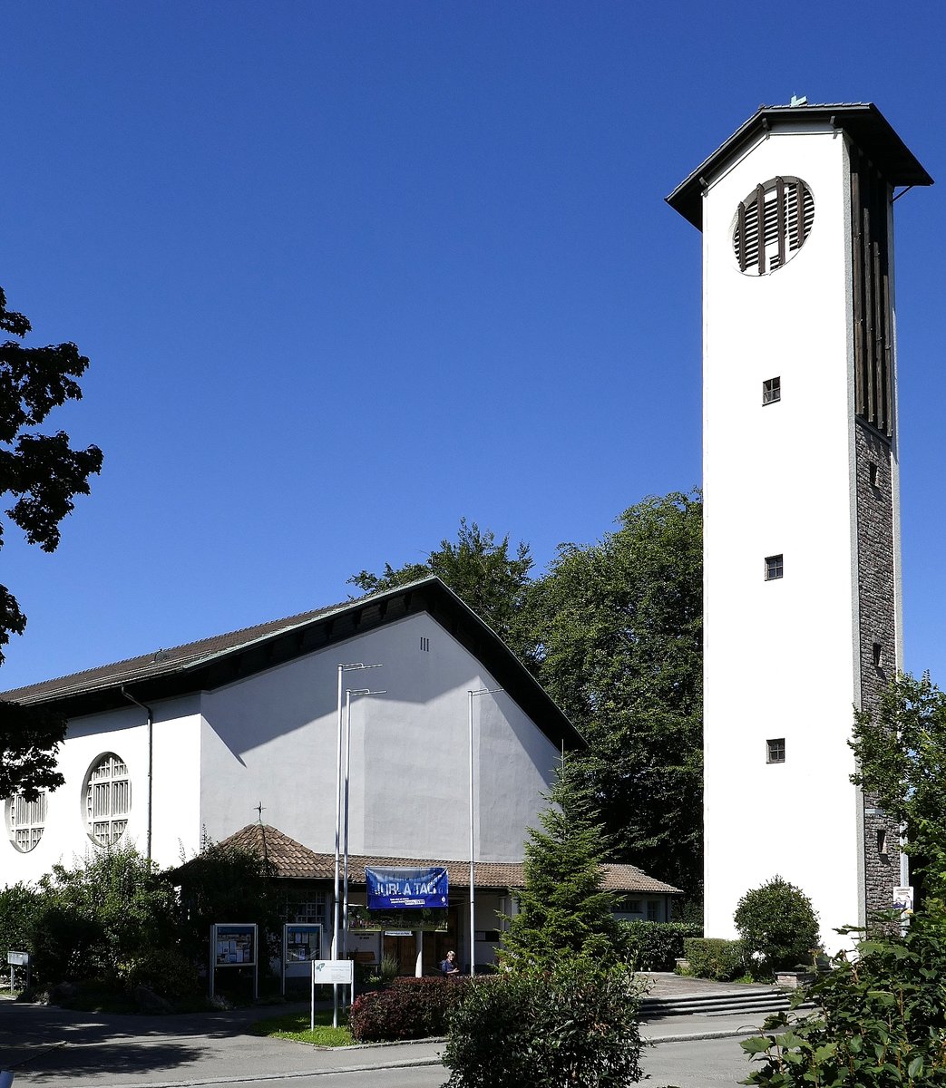 Rheinfelden AG, die christkatholische Kirche St.Josef, 1950 eingeweiht, Sept.2019