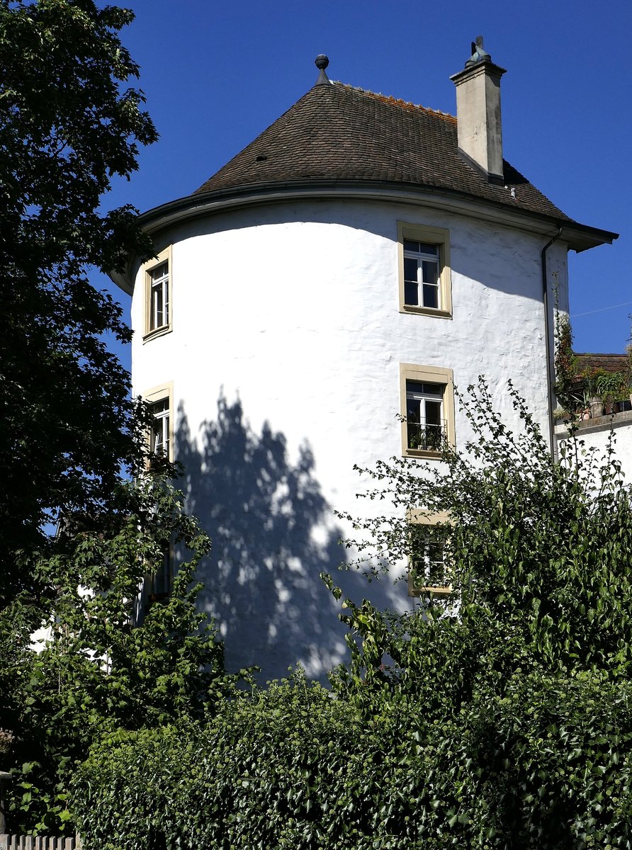 Rheinfelden AG, der ehemalige Wasserturm aus dem frhen 13.Jahrhundert, umgebaut zum Wohnhaus ab 1814, Sept.2019