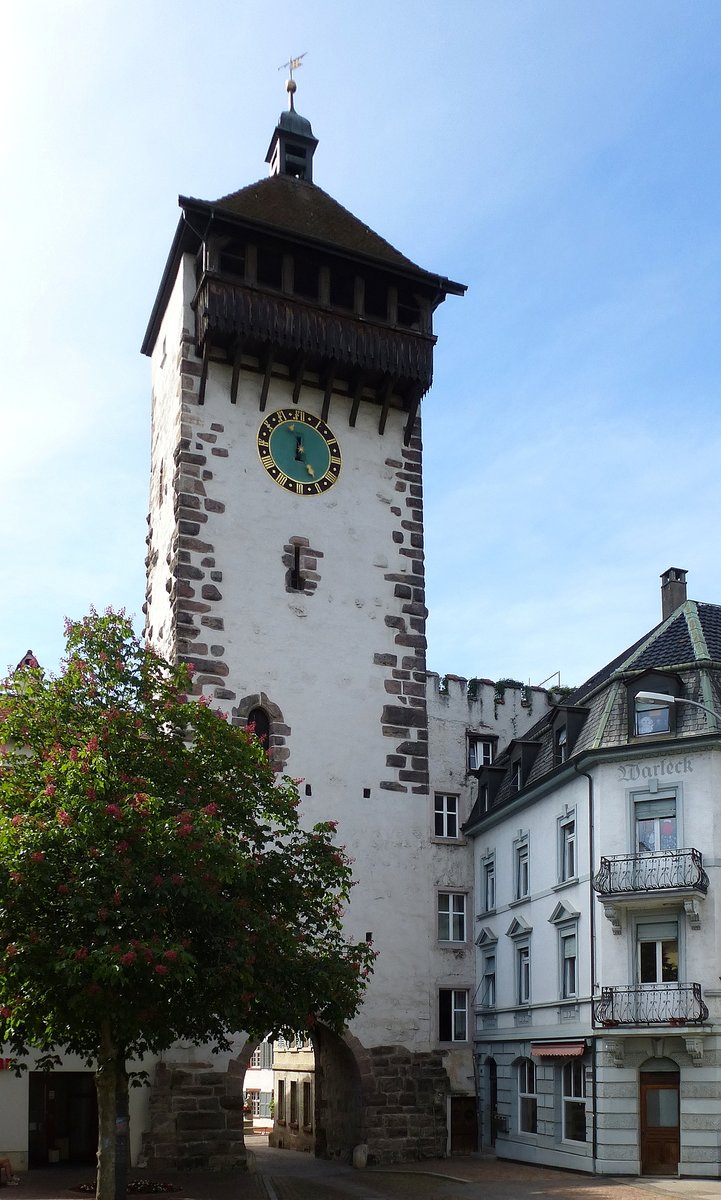 Rheinfelden AG, der Obertorturm stadteinwärts gesehen, 1256 erstmals erwähnt, Mai 2017 