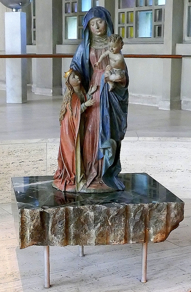 Rheinfelden, St.Josefskirche, Statue  St.Anna Sebdritt , Bildschnitzerei um 1500 aus Basel, Sept.2019