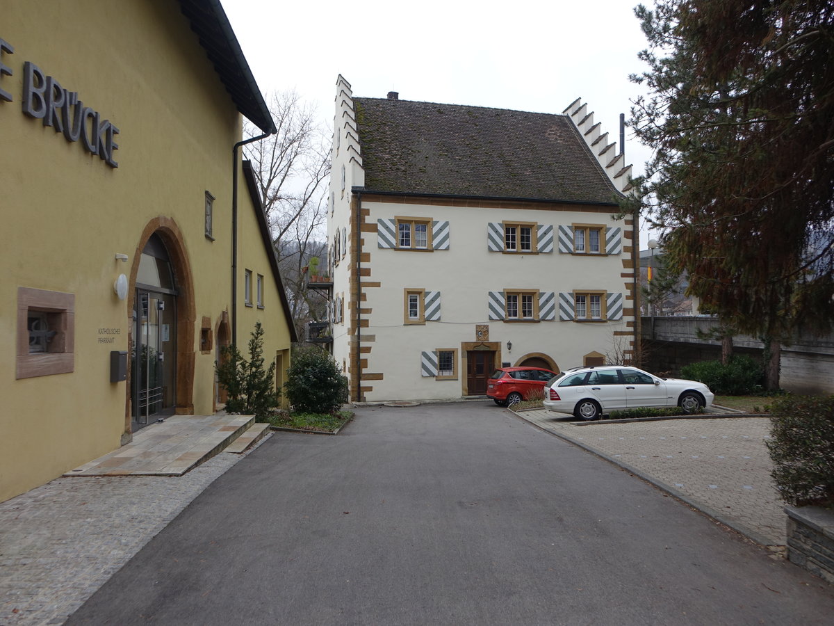 Rheinheim, Pfarrhaus in der Zurzacher Strae, ehemaliges Rheinauer Amtshaus (30.12.2018)
