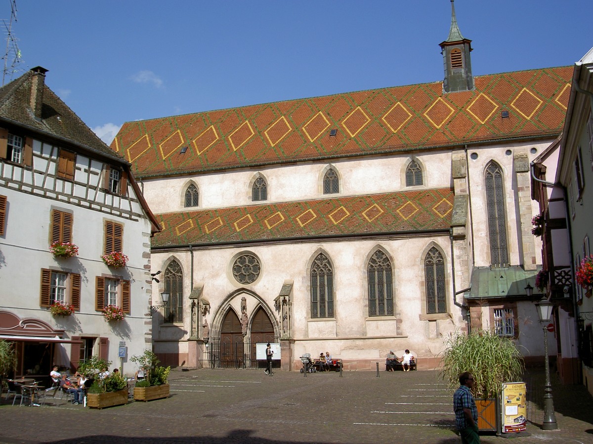 Ribeauville, Pfarrkirche St. Gregoire le Grand, erbaut im 13. Jahrhundert (04.10.2014)