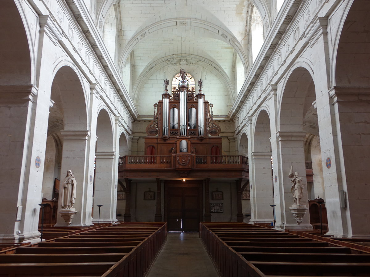 Richelieu, Orgelempore in der Pfarrkirche Notre-Dame (08.07.2017)