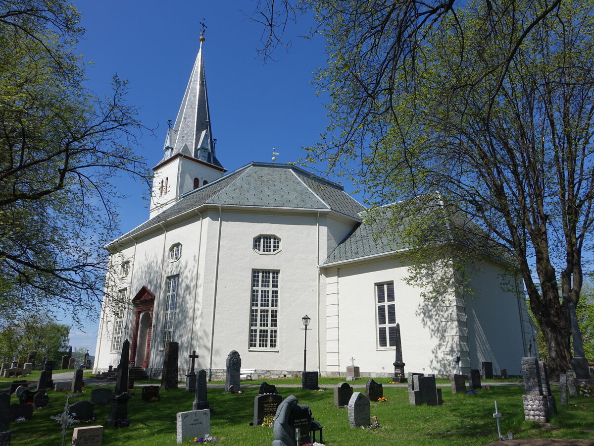 Ridabu, evangelische Vang Kirche, achteckige Kirche von 1810, Architekt Abraham Pihl (22.05.2023)
