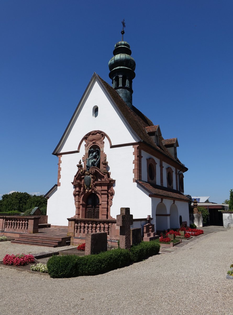 Riegel am Kaiserstuhl, Friedhofskapelle, erbaut 1903 durch Architekt Paul Meiner (14.08.2016)