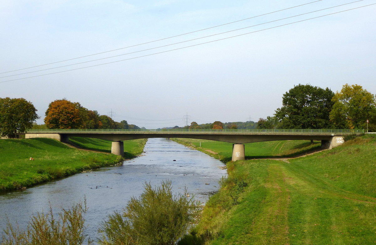 Riegel am Kaiserstuhl, die Straenbrcke der L113 berquert den Leopoldskanal, Okt.2015