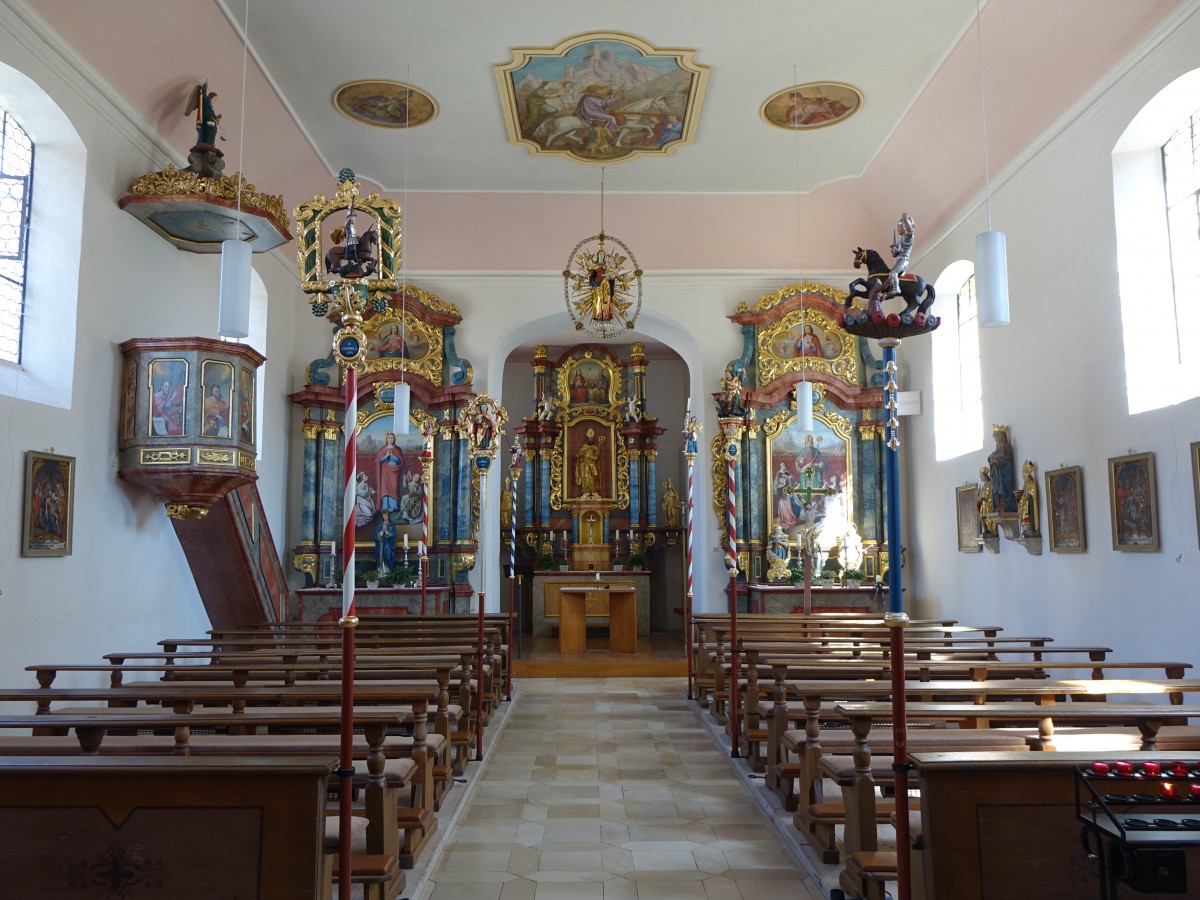 Rieshofen, barocke Ausstattung von 1720 in der St. Erhard Kirche (23.08.2015)