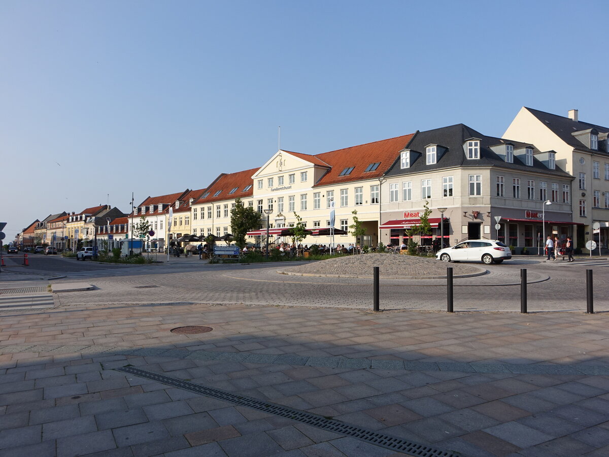 Ringsted, historische Huser am Hauptplatz Torvet (17.07.2021)
