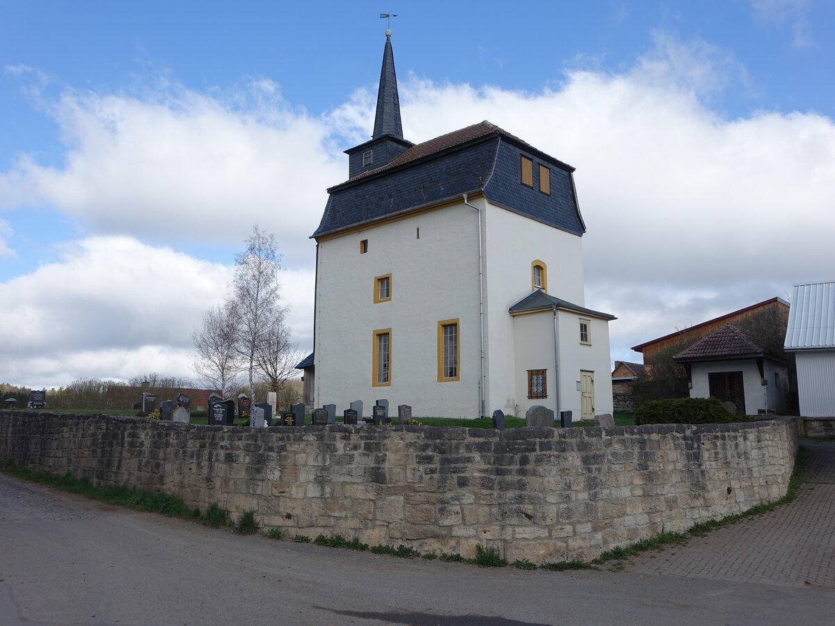 Rippersroda, evangelische Kirche, erbaut im 17. Jahrhundert (16.04.2022)