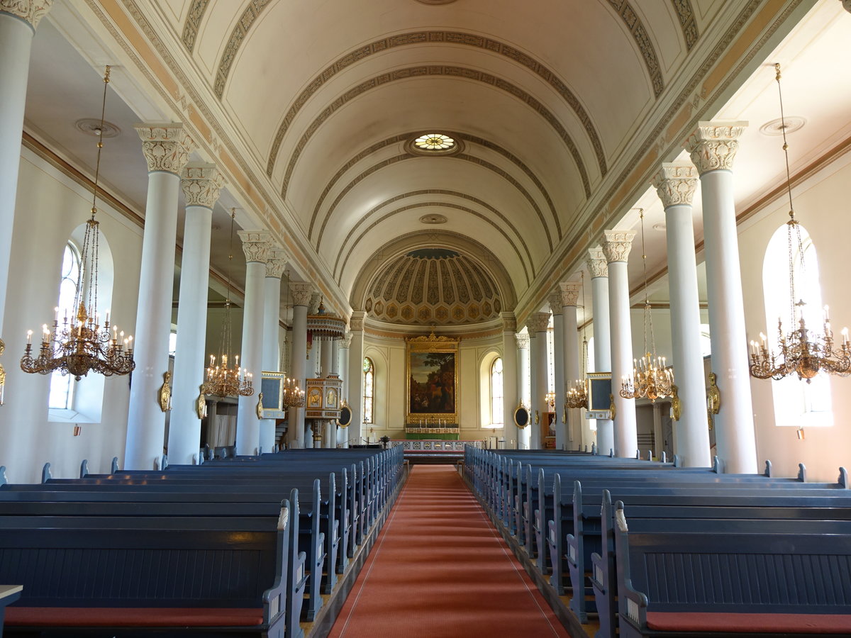 Risinge, Innenraum der Ev. Kirche, Altarbild von 1500 (14.06.2016)