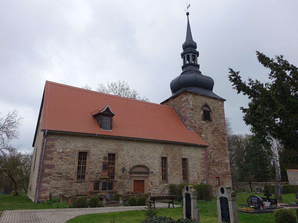 Ritteburg, evangelische St. Jakobus Kirche, erbaut von 1718 bis 1723 (08.04.2023)