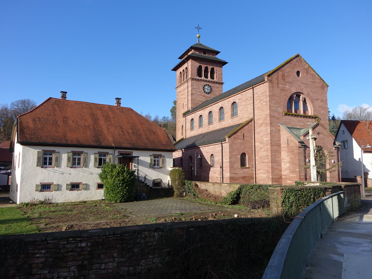 Rittersbach, kath. Pfarrkirche St. Georg, erbaut von 1886 bis 1888 (24.12.2018)