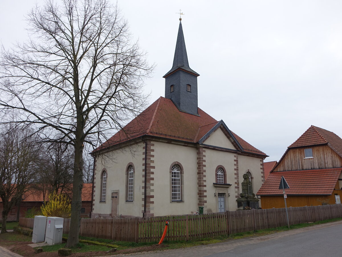Rittmarshausen, evangelische St. Marien Kirche, erbaut 1765 (18.03.2024)
