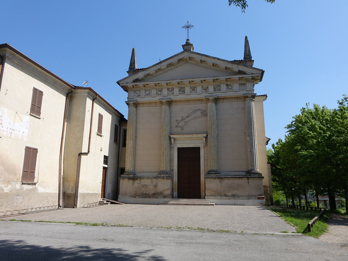 Rivalta sul Mincio, Pfarrkirche St. Vigilio e Donato an der Piazza Chiesa (12.04.2024)